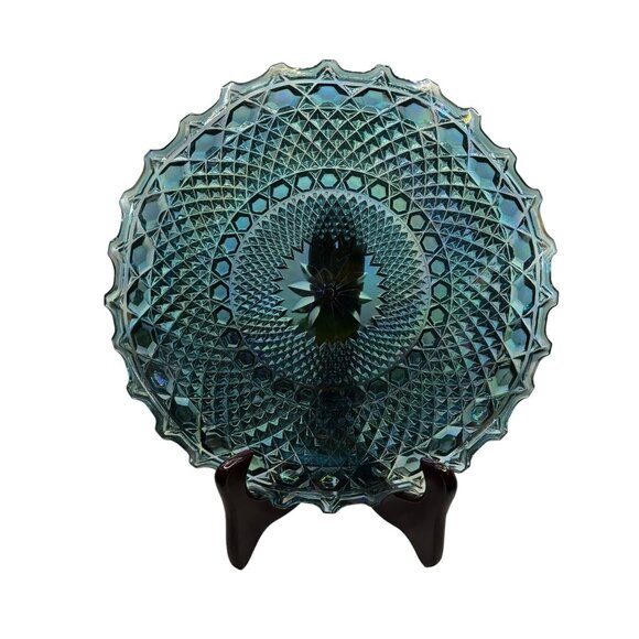 Vintage Carnival Glass Iridescent Centerpiece Bowl - Picture 4 of 6